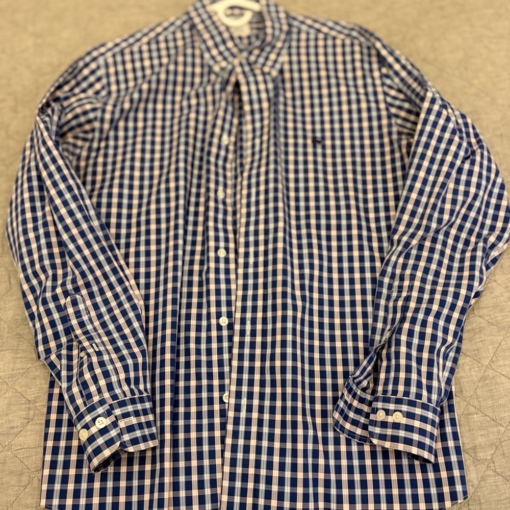 Brooks Brothers Navy and White Checkered Shirt
